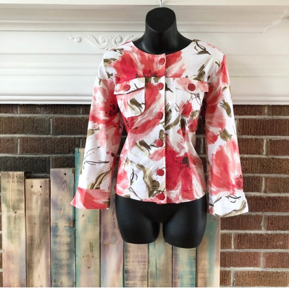 Floral Button Up Dress Jacket